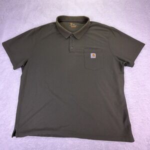 Carhartt Polo Shirt Men's 2XL Original Fit - Military Green